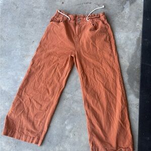 Rust Orange Wide-Leg Pants